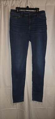 Kut from the Kloth Mia Skinny Jeans with Raw Hem Dark Wash Size 6